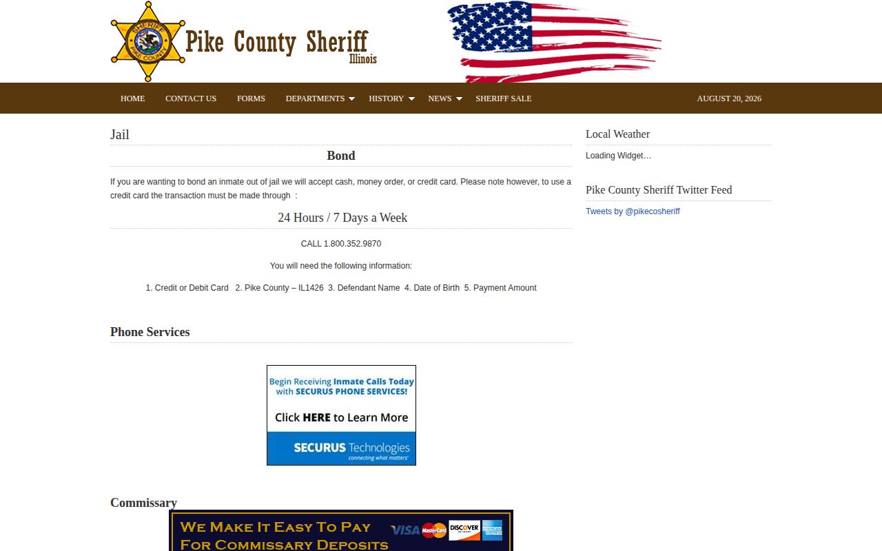 Pike County Jail operations and booking-record source